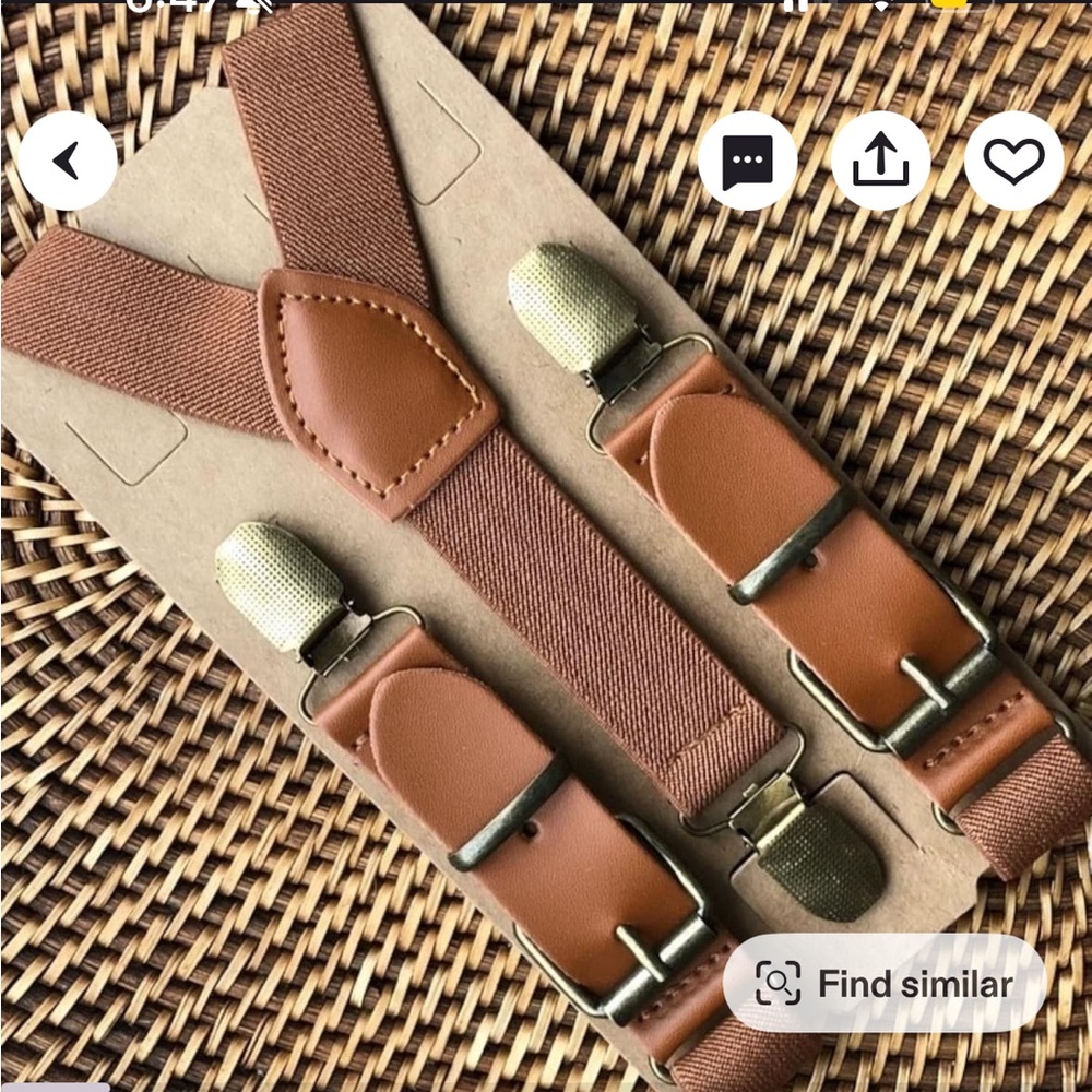 Brown Adjustable Suspenders
